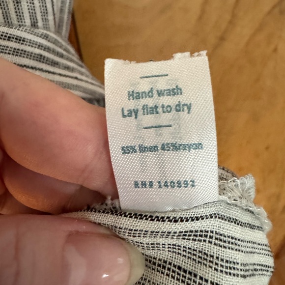 Marine Layer Brea Tie Front Linen Stripe Dress - Picture 9 of 9